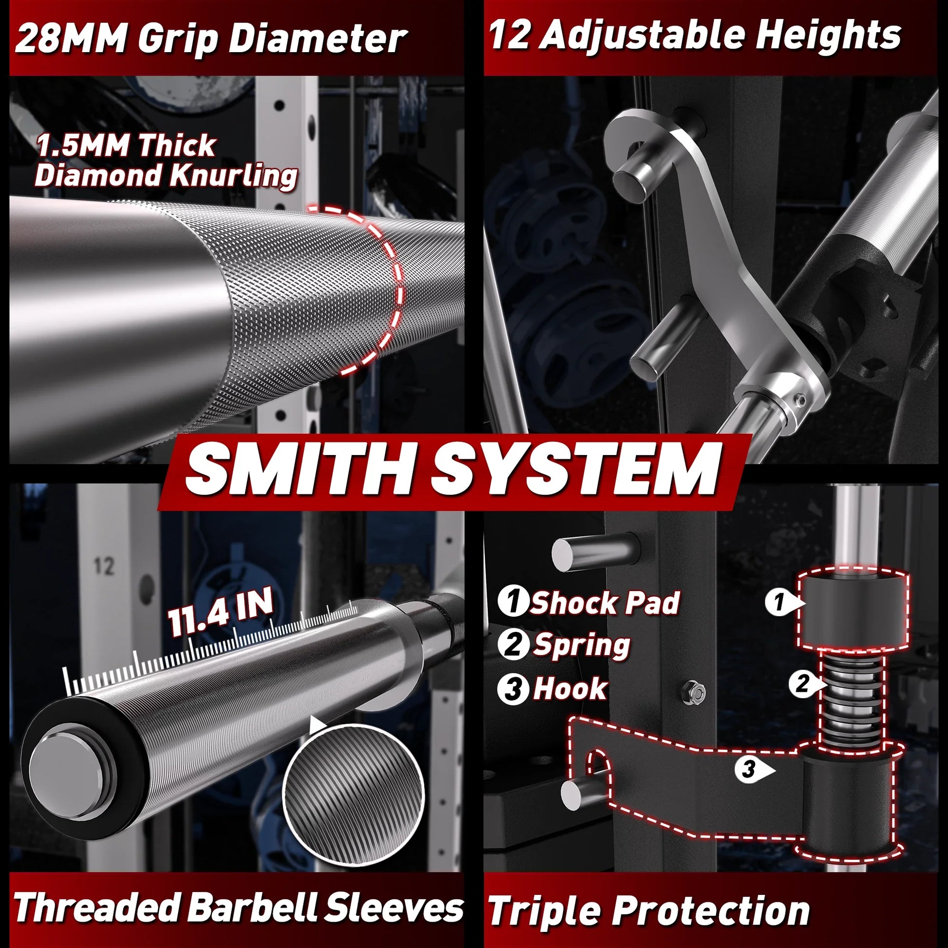 PMAX 5600 Home Gym Smith Machine - Integrated Weight System