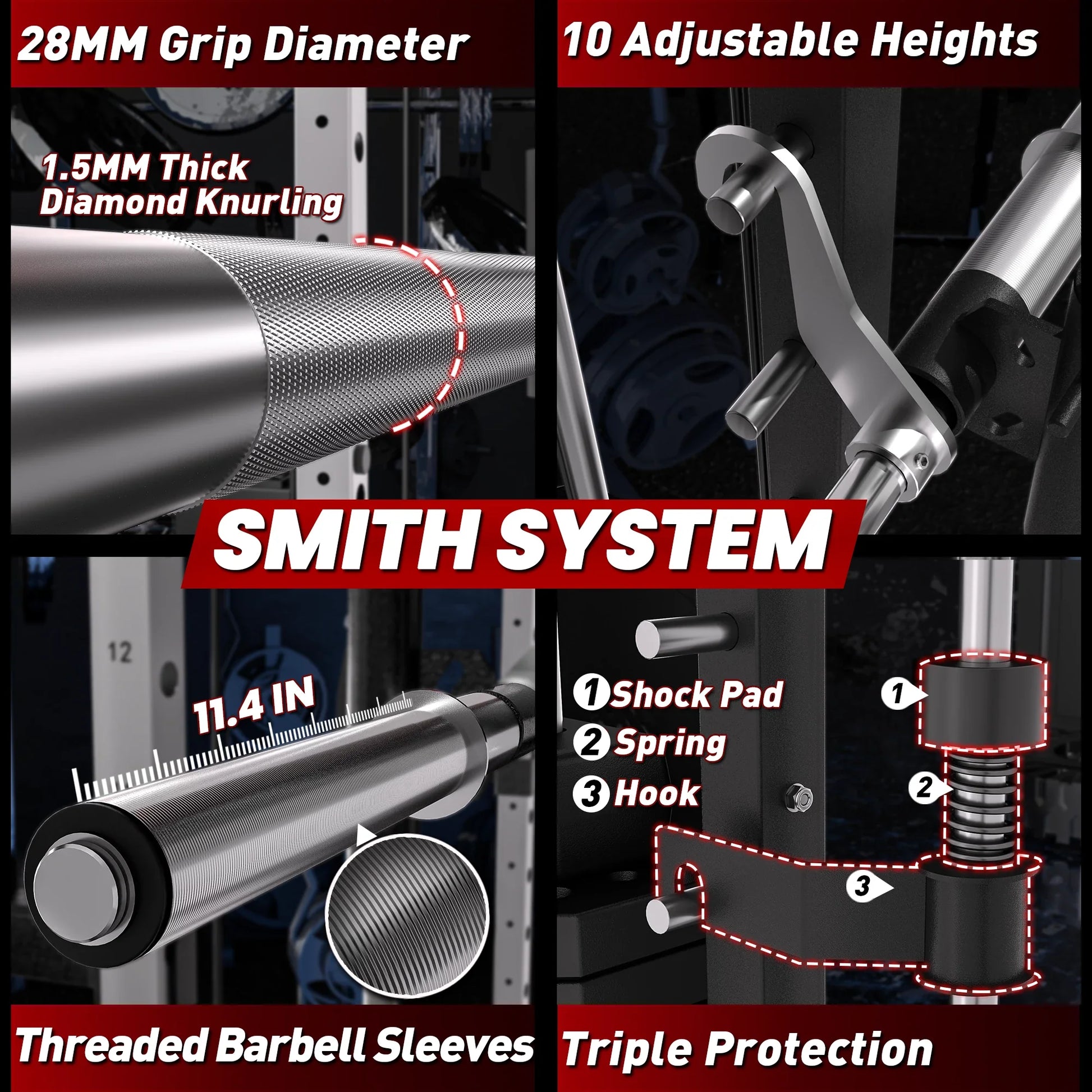 PMAX 5600 Home Gym Smith Machine - Integrated Weight System